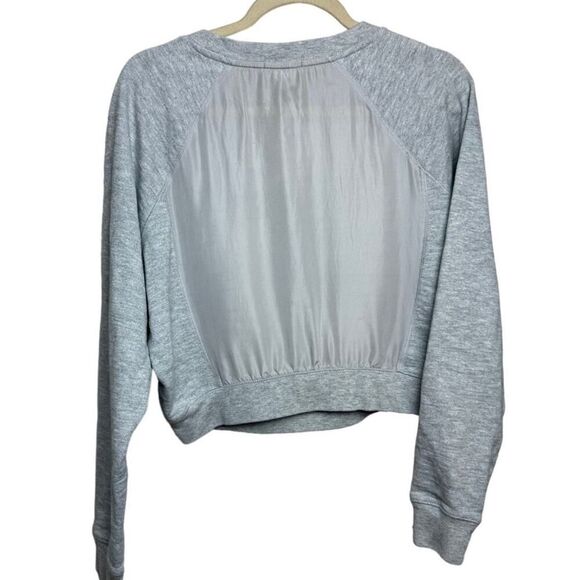 Acne Studios Grey Hobie Crop Sweatshirt with Silk Back Sz. S - Picture 3 of 6